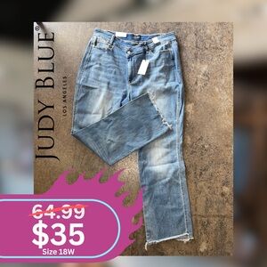 Judy Blue Women's Distressed Straight Leg Jeans